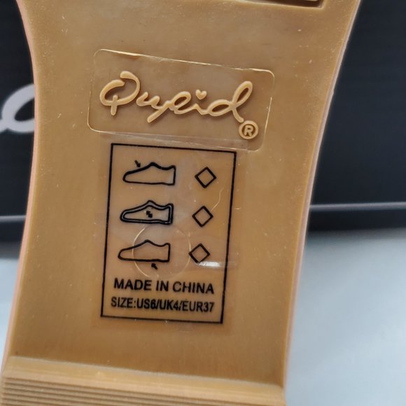 BNWT Qupid blush braided strap slide sandals - Picture 5 of 6